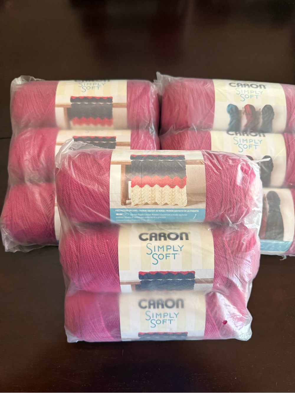 Caron Simply Soft Yarn in Vibrant Fuchsia Pink